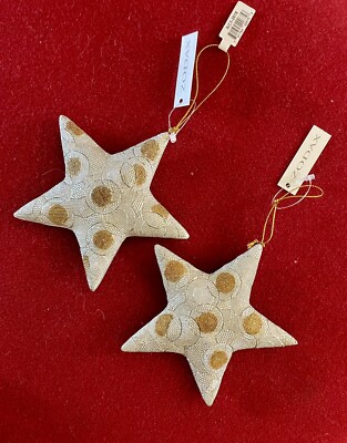 Zodax Silver With Gold Circle Pattern, Christmas Tree Ornament Set Of 2