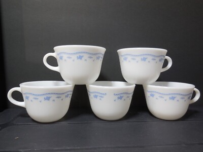 Set of 5 CORNING CORELLE MORNING BLUE 2 3/4'' Flat Cups (B060)