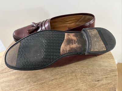 Florsheim Mens 11.5D Tassel Loafers Burgundy Leather Italy  display picture 2