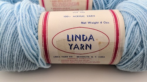 Lote de 3 madejas vintage de hilo acrílico azul claro Linda: 2 (4 oz) y 1 (2,8 oz) - Imagen 3 de 8