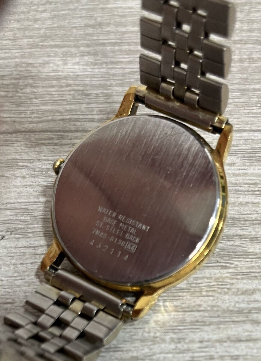 Vintage 90s Men's Seiko 36m Day Date Quartz Watch Black Vintage 90s Men's Seiko 36m Day Date Quartz Watch Black