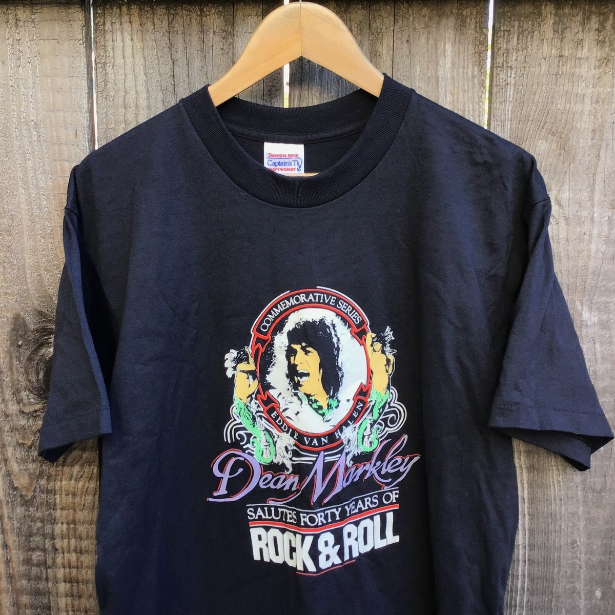 Vintage 90s Eddie Van Halen dean markley rock & roll band tee t 