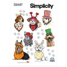 SIMPLICITY 9497 Schnittmuster Hunde Zubehör,...