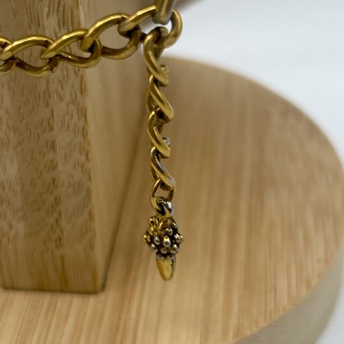 Collar Medallón Cabeza de Diosa Goldette Vintage Amarillo Blanco Metales Retro - Imagen 8 de 16