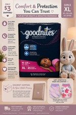 Huggies Goodnites Girls XL 21 Ct Nighttime Bedwetting Pull Ups 95-140 lbs NEW