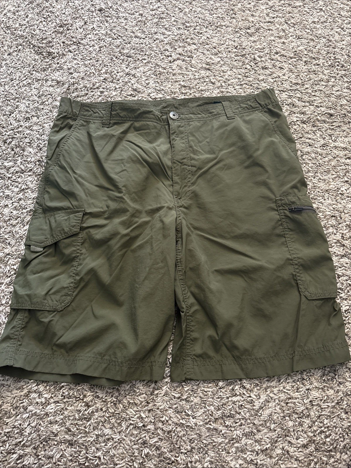 G.H. Bass Men’s 36 Green Cotton Cargo Shorts Outdoor Casual Summer Pockets