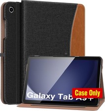 MoKo Case for 2023 Samsung Galaxy Tab A9 Plus 11" - Denim Black Brown