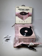 Vintage Vinyl Retro Wireless Portable Bluetooth Speaker Pink