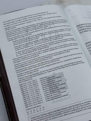 Holy Bible New Living Translation Brown/Pink Giant Print Leatherlike Red Letter - Picture 5 of 10