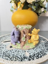 Vintage Hand Painted Winnie The Pooh Eyeore Piglet Ceramic Toothbrush Holder