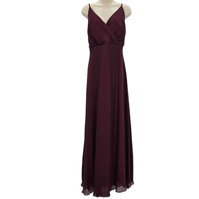 Birdy Grey Womans size 2X Kaia Chiffon Formal Maxi Dress Gown Cabernet NEW