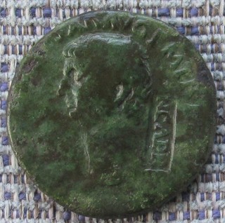 CLAUDIUS Roman copper as with very clear countermark