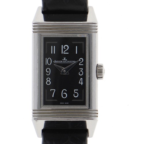 JAEGER-LECOULTRE Q3258470 Reverso black Dial Quartz Stainless Steel Leather