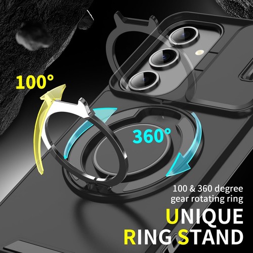 Dual Layer Magnetic Ring Case with Rotating Stand and Privacy Camera Cover - 第 7/9 張圖片