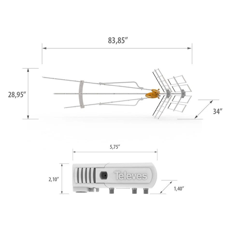 Antena HDTV Televés Corporation® 149884 DAT BOSS Mix LR exterior alta VHF/UHF Foto 4 de 4