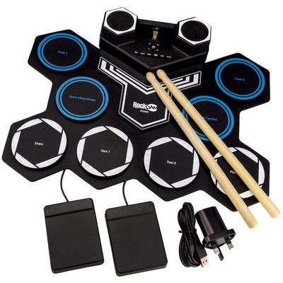 PDT RockJam Roll Up Bluetooth Schlagzeug mit integriertem Akku & Drumsticks