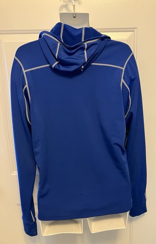 Men’s SUGOI CYCLING Sz Large Royal Blue Long Sleeve 1/4 ZIP Track Hoodie Jacket - Picture 4 of 5