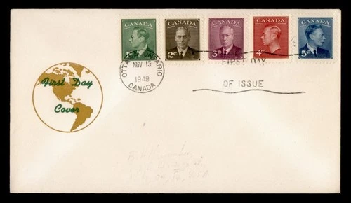 DR WHO 1949 CANADA FDC KGVI COMBO M76605