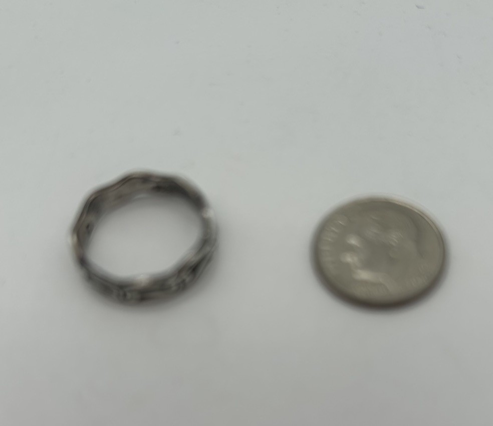 Solid Sterling Silver 925 Engraved Scroll Band Ri… - image 8