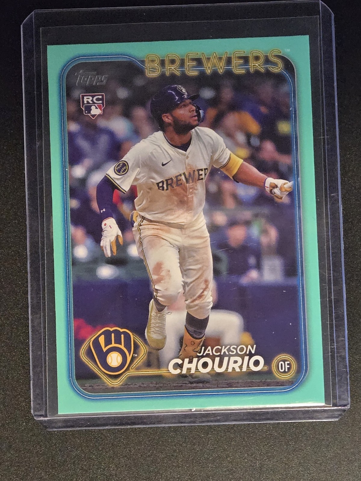 2024 Topps Update Jackson Chourio Aqua Parallel Rookie #US240 Milwaukee Brewers
