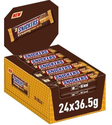 Snickers Creamy Peanut Butter Schokoriegel 24x36,5g Großpackung 876g