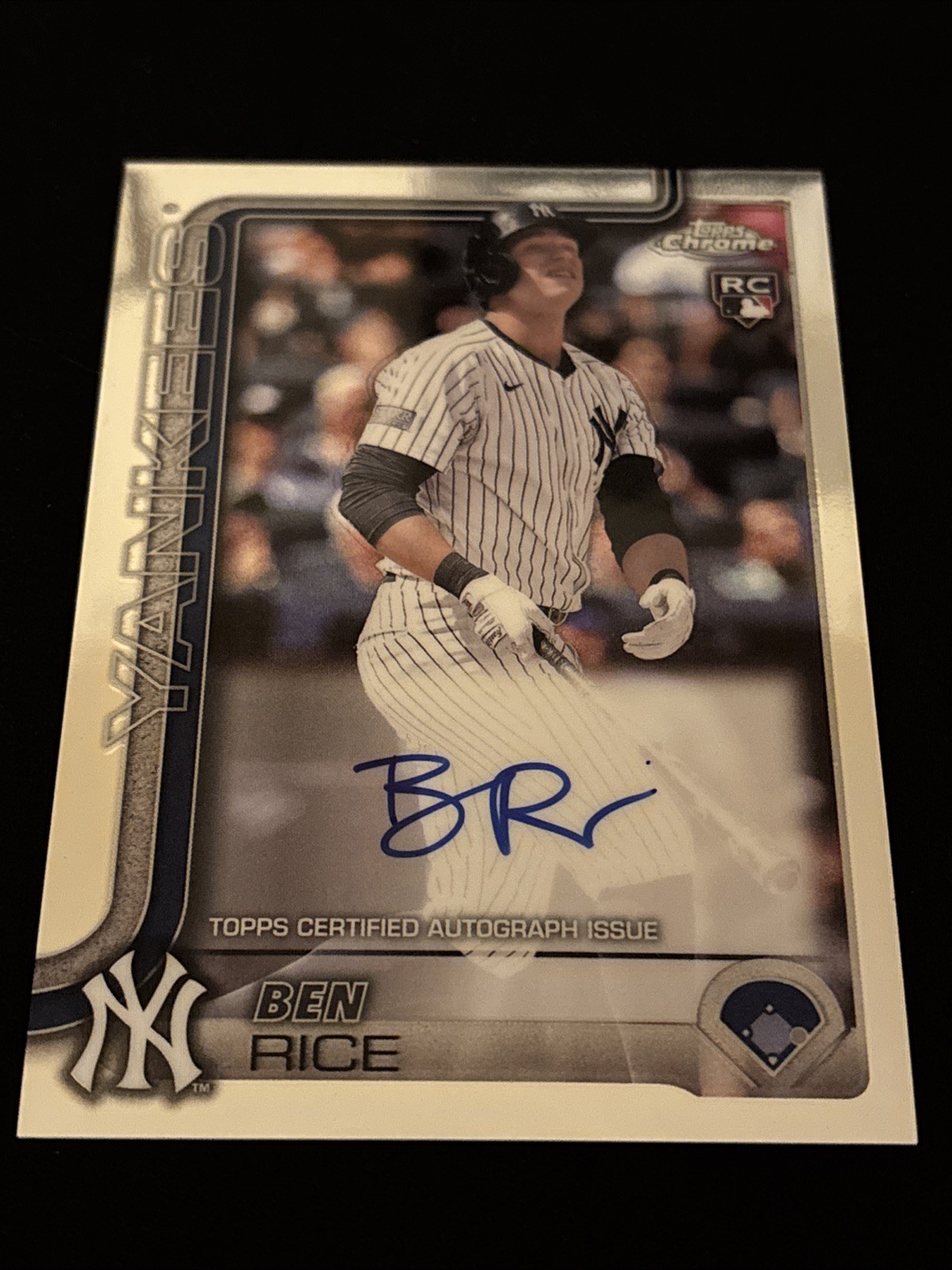 2025 Topps Chrome Ben Rice #RA-BR Rookie Autograph RC New York Yankees