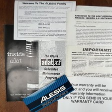 VINTAGE ALESIS ADAT XT USER'S MANUAL W/ INSERTS AND ALESIS STICKER 