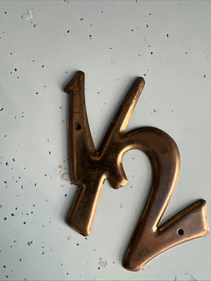House Number 1/2.  Copper 4  X 2.4 