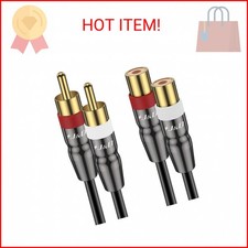 J D 2 RCA Extension Cable Male to Female, Copper Shell Gold-Plated 2RCA Male to