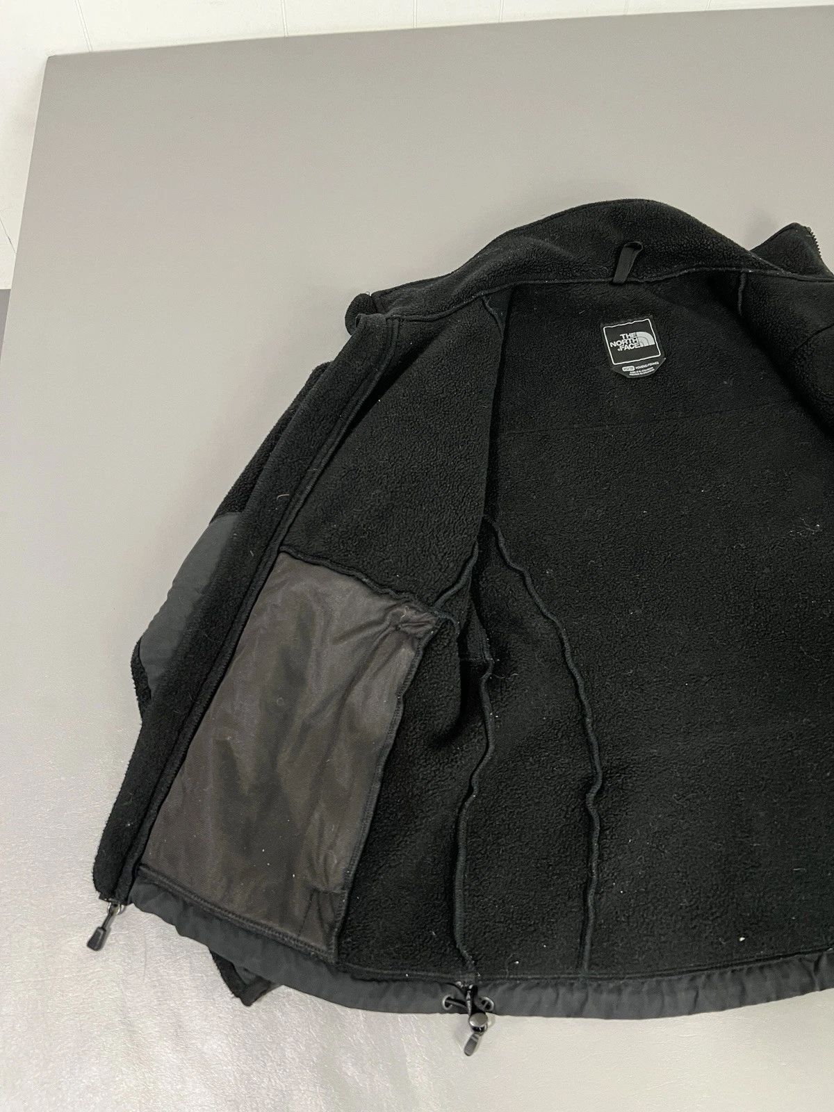 north-face denali fleece full zip chest logo pockets jacket
