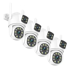 Dual Lens Linkage 6MP WiFi PTZ Security Camera Outdoor, 360° View, Auto Track...