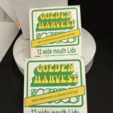 2 NEW BOXES OF 12 EA GOLDEN HARVEST 0245 WIDE MOUTH BANDS & LIDS FOR MASON JARS