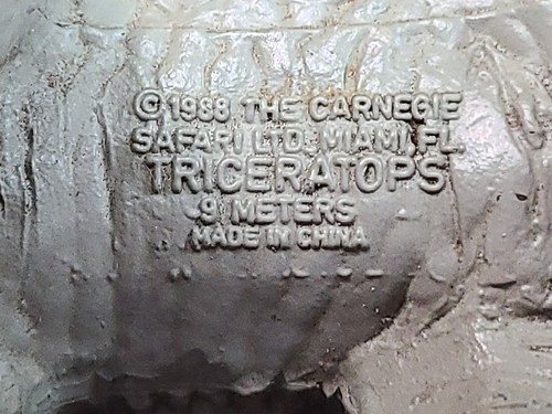 Vintage Triceratops The Carnegie Dinosauro Figura Safari LTD 1988 - Foto 9 di 9