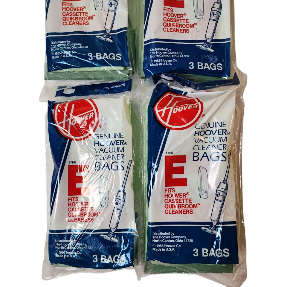 12 Bolsas de Aspiradora Hoover Tipo E GENUINAS 4 Paquetes x 3 Bolsas Escoba Quik EE. UU. Nuevas  Foto 4 de 4