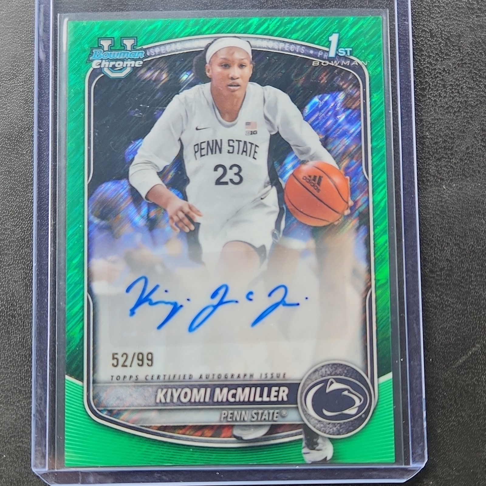  2025-26 Bowman Chrome 1st Kiyomi McMiller CPA-KM Green Shimmer  Auto 52/99