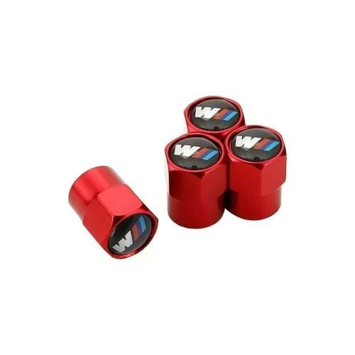 Compatible with BMW M 4Pcs Tire Valve Stem Caps Red Anodized Aluminum Set - Image 2 of 4
