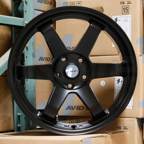 17x8/17x9 AVID1 AV06 5x114.3 35/42 Matte Black Wheels Rims Set(4) 73.1 - Picture 2 of 4