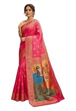 Women's Banarasi Kanjivaram Art Silk Saree with Blouse Material