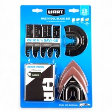 New HART HACL15 - 15-Piece Oscillating Multi-Tool Blade and Accessory Kit