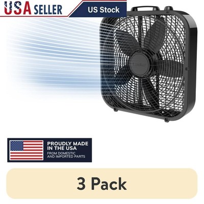 Energy Efficient 20 Inch Box Fan High Airflow 3 Speeds Durable Steel Frame New
