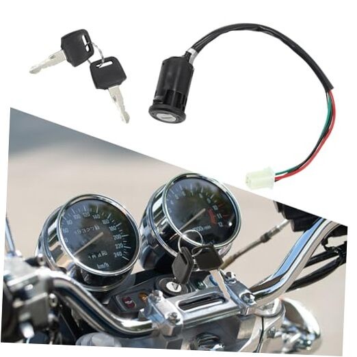 Ignition Key Switch Lock, Key Switch Starter Parts, 4 Wires Ignition Switch 