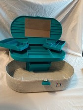 Caboodles Vintage Y2K Make Up Case Speckled Teal Cosmetic Organizer
