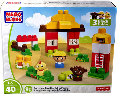 Mega Bloks First Builders Bauernhof Farm Figur Bauer Kuh und Huhn