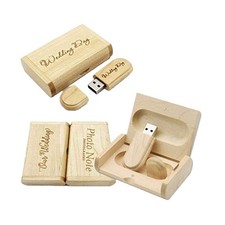 Clé USB personnalisée gravée au Laser en Bois Massif Boîte de Rangement pour