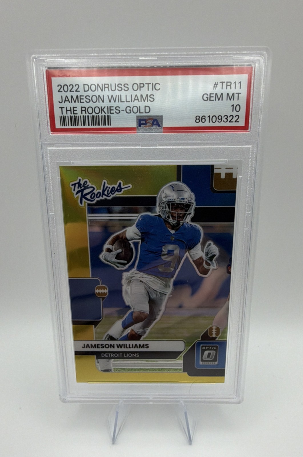 2022 Panini Donruss Optic - The Rookies Jameson Williams #TR-11 Gold Prizm /10