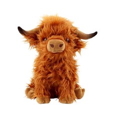 rivoeis 10.5 inches Highland Cows Stuffed Animals, Cute Large, Brown Cow