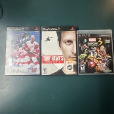 NHL Hits Pro PS2, Tony Hawks Project 8 PS2, Marvel Vs Capcom 3 PS3 - With Manual