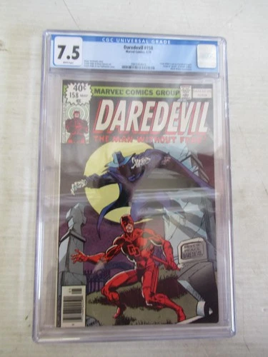 DAREDEVIL #158 BY MARVEL CGC 7.5 GRADED COMIC 5/79 ORIGIN & DEATH DEATH-STALKER