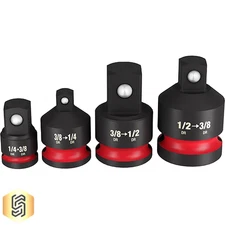 Milwaukee Tool 49-66-6742 SHOCKWAVE Impact Duty™ 1/4"-1/2"Drive Adapter 4 PC Set