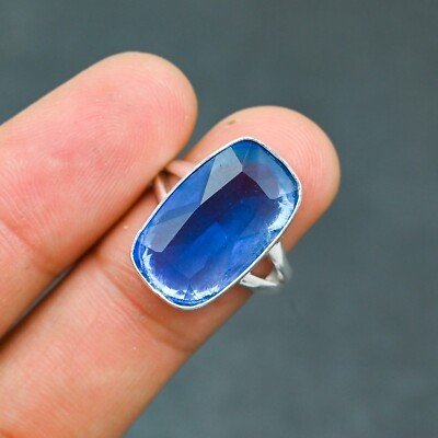 Blue Tanzanite Gemstone Handmade 925 Sterling Silver Design Jewelry ...